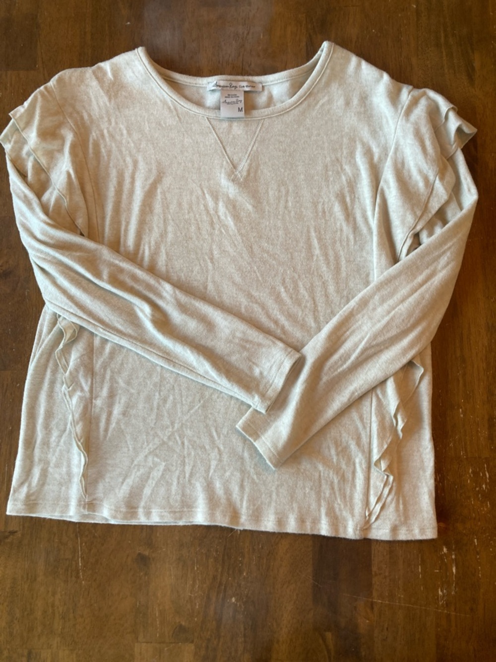 American Rag Scoop Neck Sweater in Light Beige